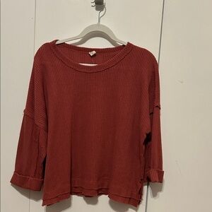 Sundays Brick Red Knit Sweatshirt